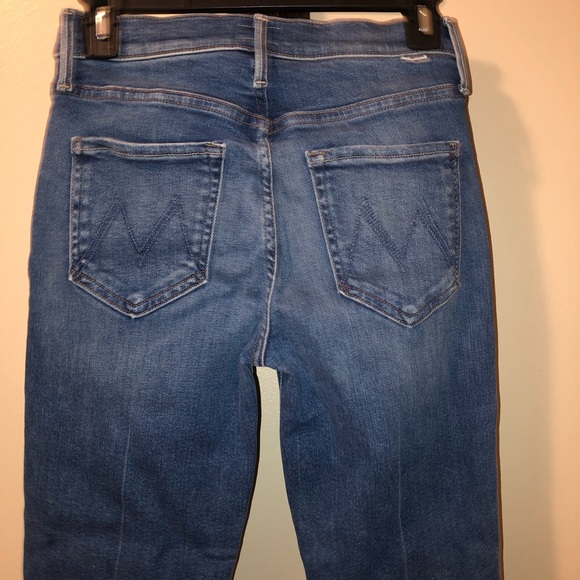 MOTHER ”The Mid Rise Dazzler Ankle Fray”Cropped Straight Jeans,Size-26 - Picture 8 of 16